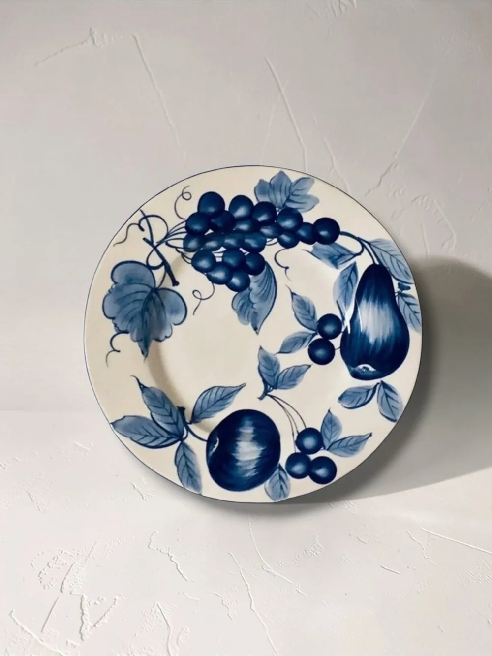 Melinda Classic Pattern Hand Painted Blues Platter Pier 1 15in Chop Plate Italy